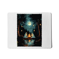 Vintage Ghost Book Reading Camping Gothic Halloween Teachers Mousepad