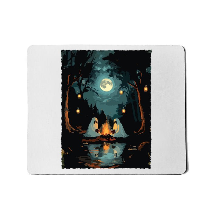 Vintage Ghost Book Reading Camping Gothic Halloween Teachers Mousepad