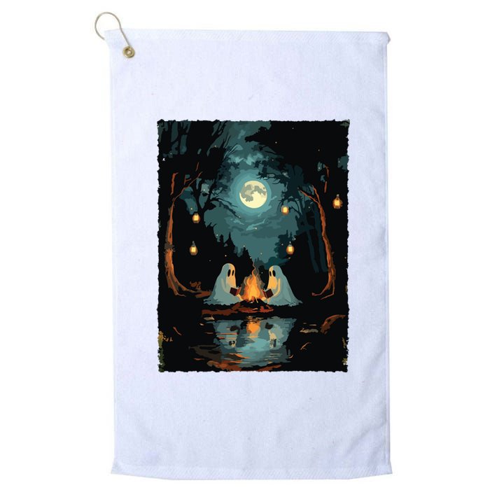 Vintage Ghost Book Reading Camping Gothic Halloween Teachers Platinum Collection Golf Towel