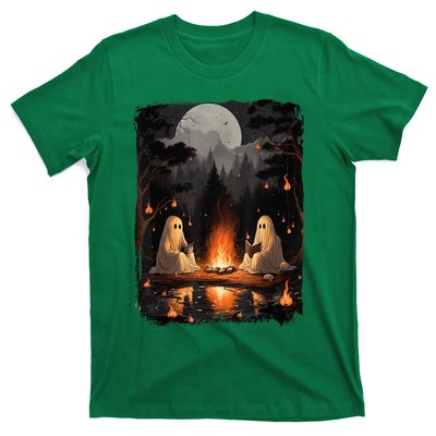 Vintage Ghost Book Reading Camping Gothic Halloween Teachers T-Shirt