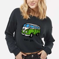 Van Go Bus Cropped Pullover Crew