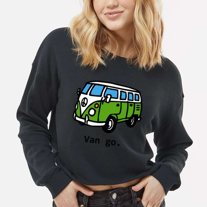 Van Go Bus Cropped Pullover Crew
