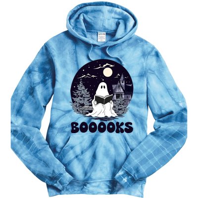 Vintage Ghost Book Reading Gothic Halloween Teacher Tie Dye Hoodie