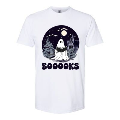 Vintage Ghost Book Reading Gothic Halloween Teacher Softstyle® CVC T-Shirt