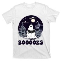 Vintage Ghost Book Reading Gothic Halloween Teacher T-Shirt