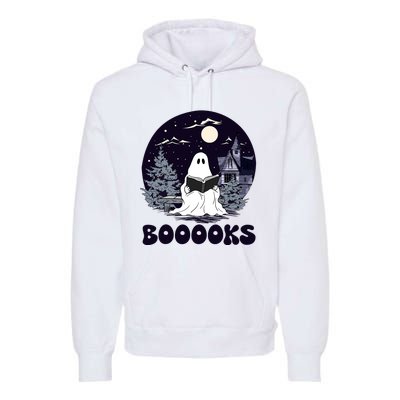 Vintage Ghost Book Reading Gothic Halloween Teacher Premium Hoodie