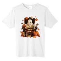 Vintage Ghost Book Reading Pumpkin Gothic Halloween Teachers Tall Fusion ChromaSoft Performance T-Shirt