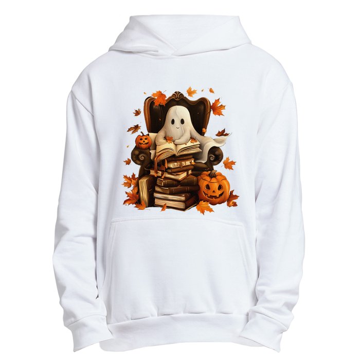 Vintage Ghost Book Reading Pumpkin Gothic Halloween Teachers Urban Pullover Hoodie