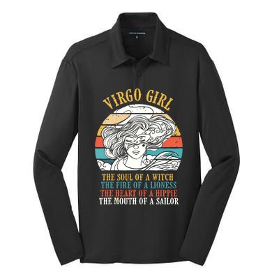 Virgo Girl Birthday Zodiac Sign Astrology Horoscope Silk Touch Performance Long Sleeve Polo