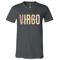 Virgo Girl Boho Retro Vintage Zodiac Birthday Womens V-Neck T-Shirt