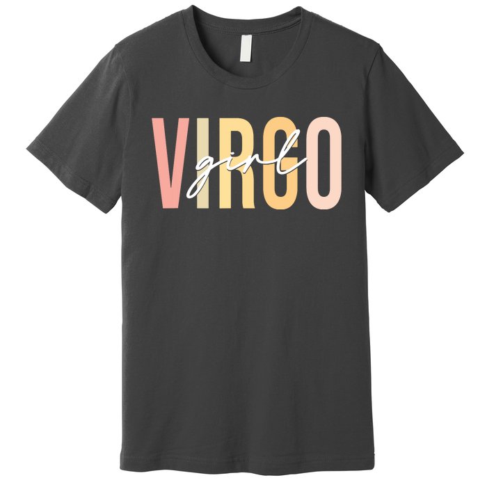 Virgo Girl Boho Retro Vintage Zodiac Birthday Womens Premium T-Shirt