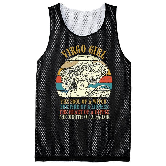 Virgo Girl Birthday Zodiac Sign Astrology Horoscope Mesh Reversible Basketball Jersey Tank