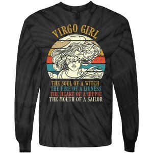 Virgo Girl Birthday Zodiac Sign Astrology Horoscope Tie-Dye Long Sleeve Shirt