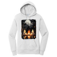 Vintage Ghost Book Reading Camping Gothic Halloween Teachers Women's Pullover Hoodie