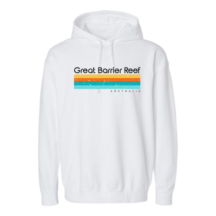 Vintage Great Barrier Reef Islands Australia Retro Design Garment-Dyed Fleece Hoodie