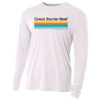 Vintage Great Barrier Reef Islands Australia Retro Design Cooling Performance Long Sleeve Crew