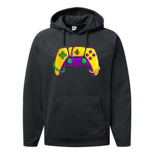 Video Game Beads Kids Mardi Gras Shirts, Gamer Boys Men Performance Fleece Hoodie