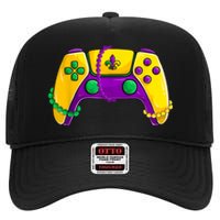 Video Game Beads Kids Mardi Gras Shirts, Gamer Boys Men High Crown Mesh Back Trucker Hat