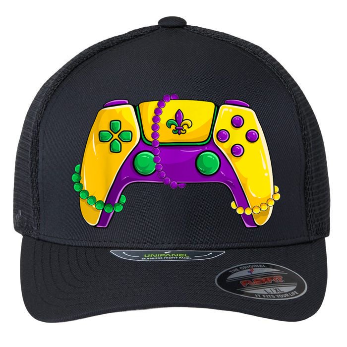 Video Game Beads Kids Mardi Gras Shirts, Gamer Boys Men Flexfit Unipanel Trucker Cap