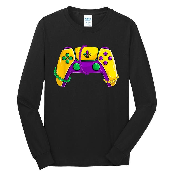 Video Game Beads Kids Mardi Gras Shirts, Gamer Boys Men Tall Long Sleeve T-Shirt