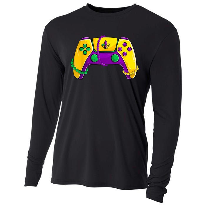 Video Game Beads Kids Mardi Gras Shirts, Gamer Boys Men Cooling Performance Long Sleeve Crew