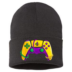 Video Game Beads Kids Mardi Gras Shirts, Gamer Boys Men Sustainable Knit Beanie