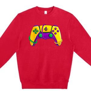 Video Game Beads Kids Mardi Gras Shirts, Gamer Boys Men Premium Crewneck Sweatshirt