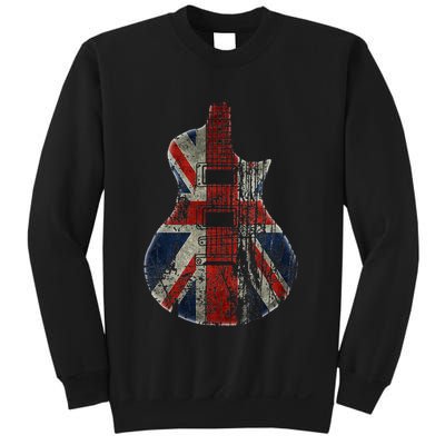 Vintage Guitar British Jack Union Flag Rock Guitarist Sweatshirt
