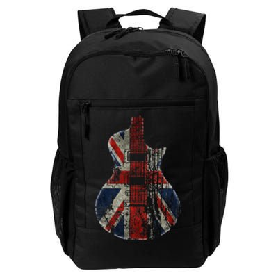 Vintage Guitar British Jack Union Flag Rock Guitarist Daily Commute Backpack