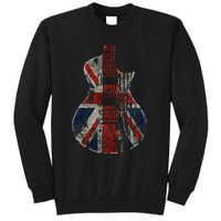 Vintage Guitar British Jack Union Flag Rock Guitarist Tall Sweatshirt