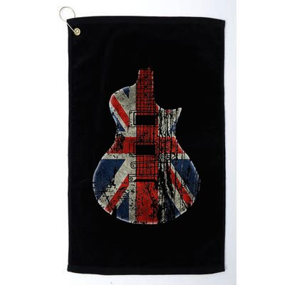 Vintage Guitar British Jack Union Flag Rock Guitarist Golf Towel