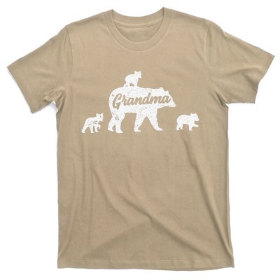 Vintage Grandma Bear 3 Cubs Mother's Day T-Shirt