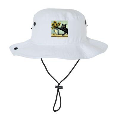 Van Gogh Black Cat With Sunflowers Funny Cat Painting Art Bucket Hat