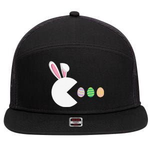 Video Game Bunny Eggs Easter Gamer Gaming Funny 7 Panel Mesh Trucker Snapback Hat