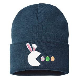 Video Game Bunny Eggs Easter Gamer Gaming Funny Sustainable Knit Beanie