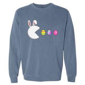 Video Game Bunny Eggs Easter Gamer Gaming Garment-Dyed Sweatshirt