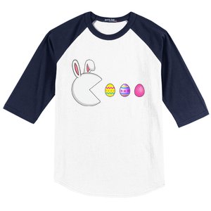 Video Game Bunny Eggs Easter Gamer Gaming Baseball Sleeve Shirt