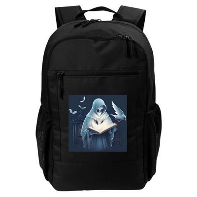 Vintage Ghost Book Reading Librarian Halloween Gift Backpack