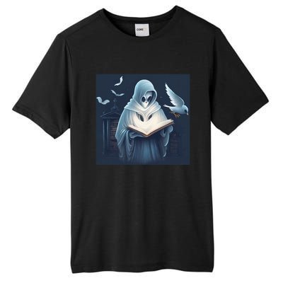 Vintage Ghost Book Reading Librarian Halloween Gift Tall Fusion ChromaSoft Performance T-Shirt