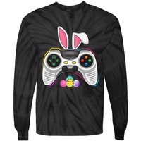 Video Game Bunny Eggs Costume Easter Day Gaming Tie-Dye Long Sleeve Shirt