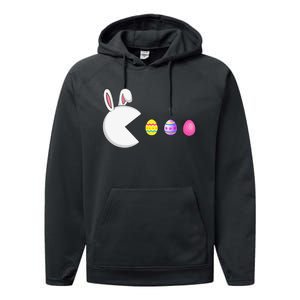 Video Game Bunny Eggs Easter Gamer Performance Fleece Hoodie