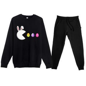 Video Game Bunny Eggs Easter Gamer Premium Crewneck Sweatsuit Set