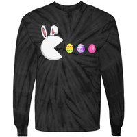 Video Game Bunny Eggs Easter Gamer Tie-Dye Long Sleeve Shirt