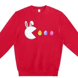 Video Game Bunny Eggs Easter Gamer Premium Crewneck Sweatshirt