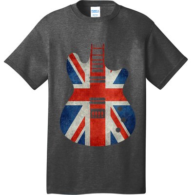 Vintage Guitar British Jack Union Flag Rock Guitarist T-Shirt