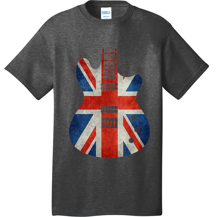 Vintage Guitar British Jack Union Flag Rock Guitarist T-Shirt