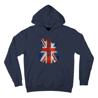 Vintage Guitar British Jack Union Flag Rock Guitarist Hoodie