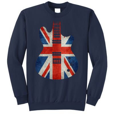 Vintage Guitar British Jack Union Flag Rock Guitarist Sweatshirt