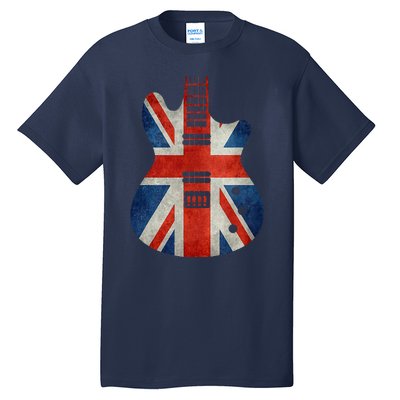 Vintage Guitar British Jack Union Flag Rock Guitarist Tall T-Shirt