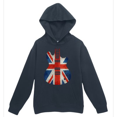 Vintage Guitar British Jack Union Flag Rock Guitarist Urban Pullover Hoodie